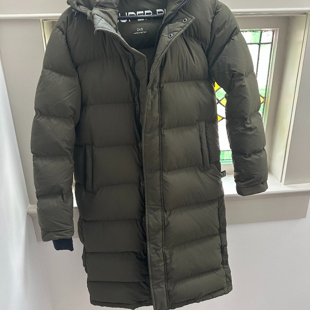 Aritzia super puff  long xxs dark olive